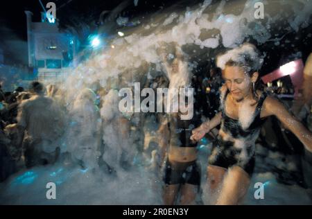 Foamparty, Open Air Disco, Halikarnas, Bodrum, Türkei Stockfoto