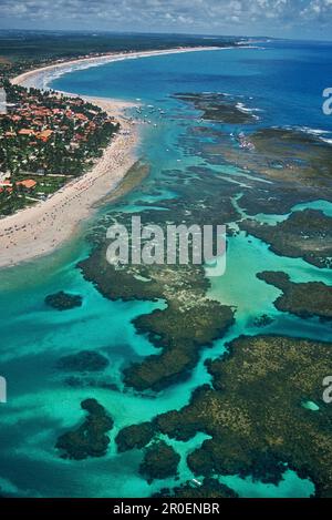 Luftbild, Porto de Galinhas, Ipojuca, Pernambuco, Brasilien Stockfoto