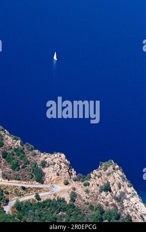 Anse de Ficajola, Rocky Coast bei Piana Corsica, Frankreich Stockfoto