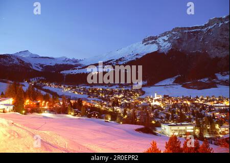 Flims in der Dämmerung, Grisons, Schweiz Stockfoto