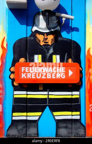 Zeichen- und Wandgemälde in Kreuzberg, Berlin, Deutschland, Europa Stockfoto
