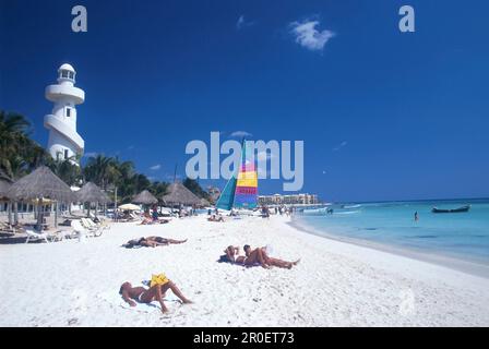 Strand, Playa del Carmen, Quintana Roo, Yucatan Mexiko Stockfoto