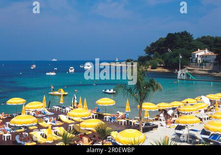 Plage de la Garoupe bei Antibes, Cote D'Azur, Alpes Maritimes Provence, Frankreich Stockfoto