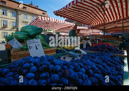 Markt am Maximilians Square, Bamberg, Bayern Deutschland Stockfoto