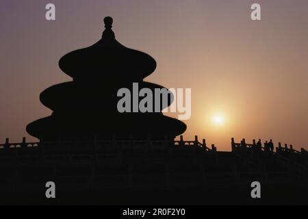 Tempel des Himmels am Abend, Halle des Gebets für gute Ernte, Peking, China, Asien Stockfoto