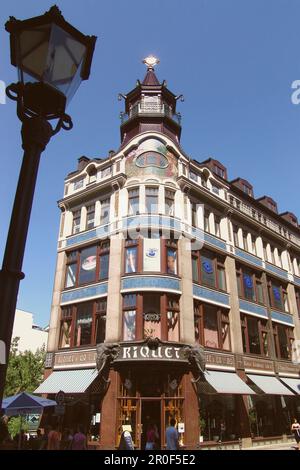 Blick vom Café Riquet im Stadtzentrum, Leipzig, Sachsen, Deutschland, Europa Stockfoto