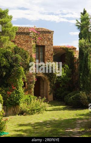 Mediterranes Haus, Capo Coda Cavallo, Sardinien, Italien Stockfoto