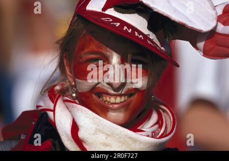 Fußballfan aus Danmark Stockfoto