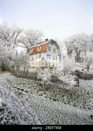 Museum, ehemaliges Haus von Gabriele Muenter Painter und Partner des Malers Wassily Kandinsky und Gründer der Künstlergruppe der Blauen Reiter, Frost Cov Stockfoto