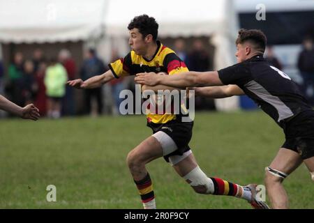 Carmarthen Quins RFC Youth gegen Burryport RFC Youth Scarlets Cup Finale 2023 Stockfoto