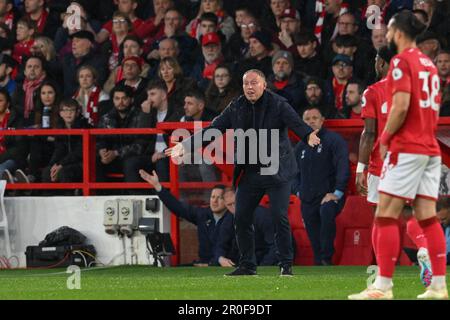 Nottingham, Großbritannien. 08. Mai 2023. Steve Cooper Manager von Nottingham Forest reagiert während des Premier League-Spiels Nottingham Forest vs Southampton auf der City Ground, Nottingham, Großbritannien, am 8. Mai 2023 (Foto von Craig Thomas/News Images) in Nottingham, Großbritannien, am 5./8. Mai 2023. (Foto: Craig Thomas/News Images/Sipa USA) Guthaben: SIPA USA/Alamy Live News Stockfoto