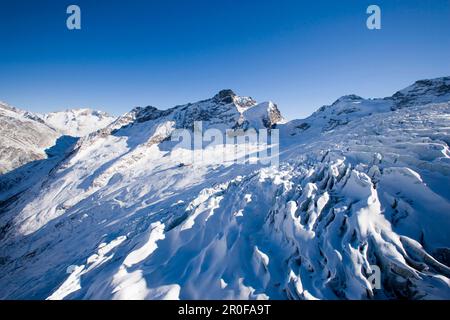 Gletscherspalten, Saas-Fee, Wallis, Schweiz Stockfoto