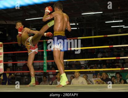 Thai-Boxen, Lumphini-Stadion, Bangkok, Thailand Stockfoto