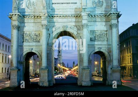 Siegestor, Ludwig-Straße, München, Bayern, Deutschland Stockfoto