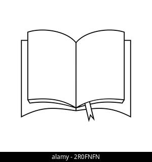 Buchsymbol für Bildung, Bibliothek, Buchladen oder Wissenssymbol auf weißem Hintergrund Stock Vektor