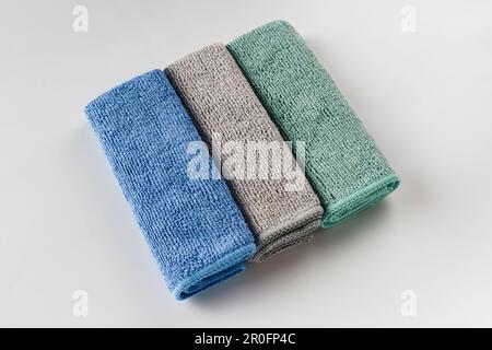 Frotttücher, Pastellfarben, Nahaufnahme, Hotel, Hotelgeschäft Stockfoto