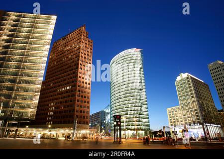 Berlin, Potsdamer Platz, Sony Center DB Tower, Beisheim Center Stockfoto