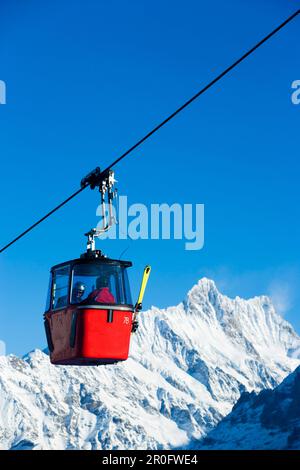 Gondelbahn Grindelwald-Maennlichen Passage, Maennlichen, Grindelwald, Berner Oberland, Kanton Bern, Die Schweiz Stockfoto