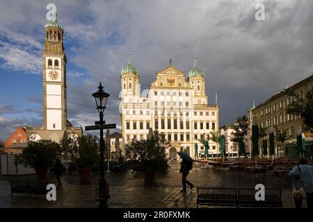 Rathaus und Turm Perlach, Augsburg, Bayern, Deutschland Stockfoto
