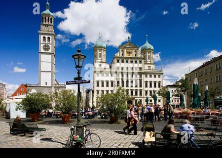 Rathaus und Turm Perlach, Augsburg, Bayern, Deutschland Stockfoto