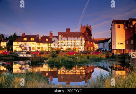 Europa, England, Tewkesbury, Gloucestershire Mühle Avon Waterfront Stockfoto