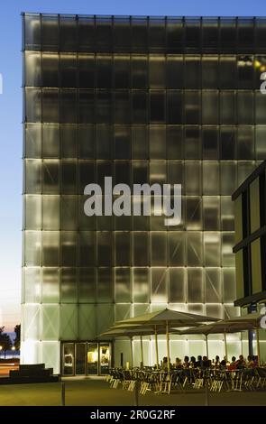 Kunstmuseum im Abendlicht, KUB, Bregenz, Vorarlberg, Österreich Stockfoto