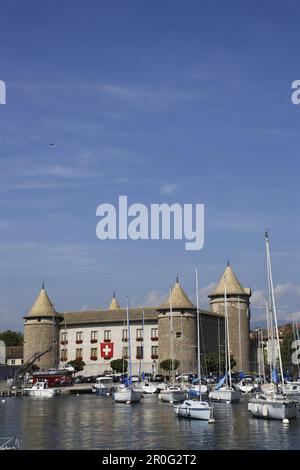 Chateau de Morges, Morges, Kanton Waadt, Schweiz Stockfoto