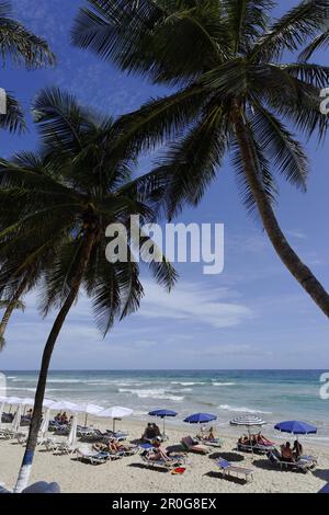 Blick auf Playa El Aqua, Isla Margarita, Venezuela Nueva Esparta Stockfoto