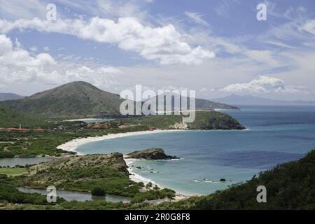 Blick entlang der Küste, Nueva Esparta, Playa Puerto La Cruz, Venezuela Stockfoto