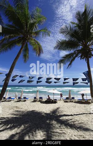 Blick auf Playa El Aqua, Isla Margarita, Venezuela Nueva Esparta Stockfoto