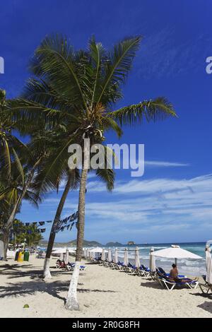 Blick auf Playa El Aqua, Isla Margarita, Venezuela Nueva Esparta Stockfoto