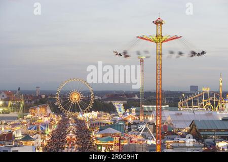 Oktoberfest, Blick über die Theresienwiese, München, Bayern, Deutschland Stockfoto