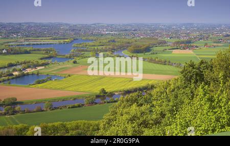 Blick über Weser-Tal, Porta Westfalica, Nordrhein-Westfalen, Deutschland Stockfoto