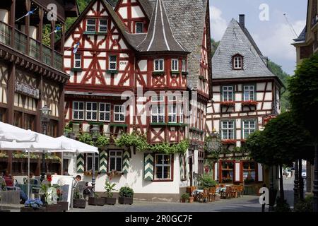 Das Gasthaus Altes Haus in Bacharach am Rhein, Rheinland-Pfalz, Deutschland, Europa Stockfoto