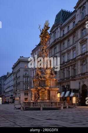 Pestsäule im Abendlicht, Graben, Wien, Österreich Stockfoto