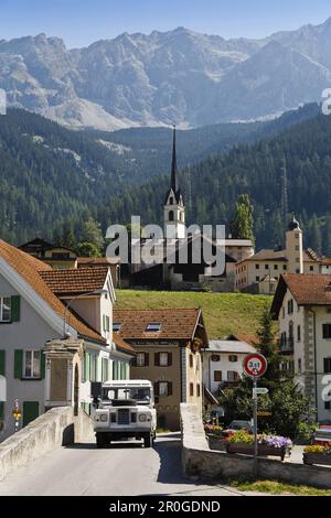 Kirche Son Mitgel, Savognin, Kanton Grison, Schweiz Stockfoto