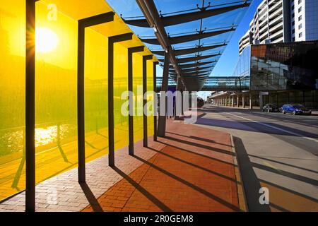 Bushaltestelle am neuen Hafen, Bremerhaven, Hansestadt Bremen, Deutschland, Europa Stockfoto