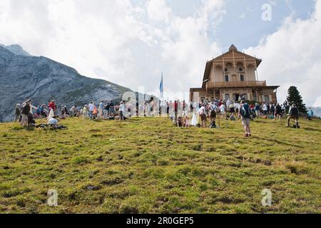 Königshaus am Schachen, Wetterstein Palette, Oberbayern, Deutschland Stockfoto