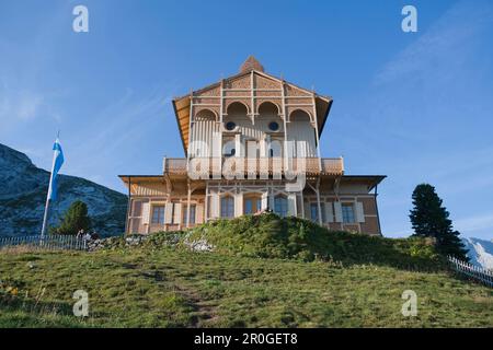 Königshaus am Schachen, Wetterstein Palette, Oberbayern, Deutschland Stockfoto