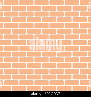 Backsteinwand mit einem wunderschönen hellorangefarbenen Ziegelmuster. Vektordarstellung Stock Vektor