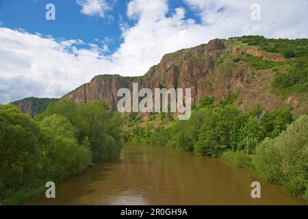 Rotenfels an der nahe, Bad Munster am Stein-Ebernburg, Rheinland-Pfalz, Deutschland Stockfoto