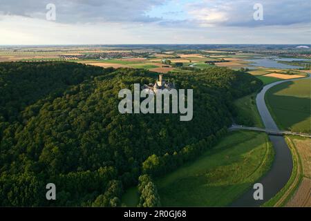 Luftaufnahme von Schloss Marienburg, Schulenburg, Pattensen, Niedersachsen, Deutschland Stockfoto