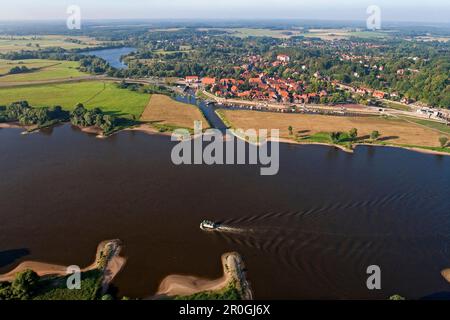 Hitzacker an der Kreuzung des Jeetzel an der oberen Elbe, Niedersachsen, Deutschland Stockfoto