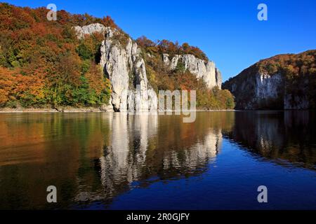 Donauschlucht bei Weltenburg, Bayern, Deutschland Stockfoto