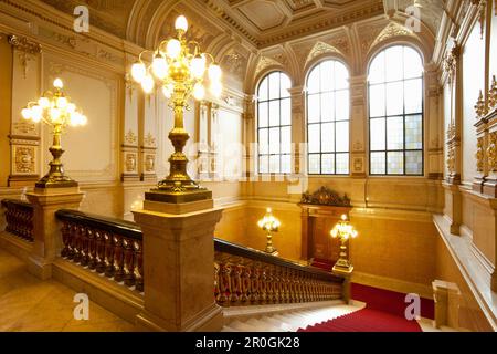 Treppe (Bürgerschaftstreppenhaus), Hamburger Rathaus, Hansestadt Hamburg, Deutschland, Europa Stockfoto