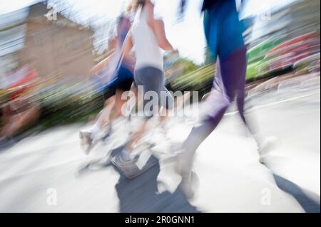 Marathonläufer, Freiburg im Breisgau, Baden-Württemberg, Deutschland Stockfoto