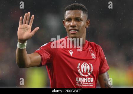 Nottingham, Großbritannien. 08. Mai 2023. Danilo #28 of Nottingham Forest winkt den Fans nach dem Premier League-Spiel Nottingham Forest vs Southampton in City Ground, Nottingham, Großbritannien, 8. Mai 2023 (Foto von Craig Thomas/News Images) in Nottingham, Großbritannien, am 5./8. Mai 2023. (Foto: Craig Thomas/News Images/Sipa USA) Guthaben: SIPA USA/Alamy Live News Stockfoto