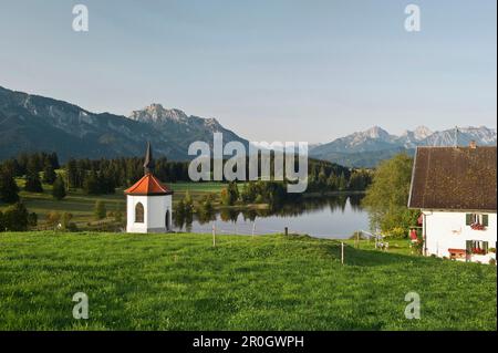 Chapel Royal am See Hegratsried, Halblech, Allgäu, Bayern, Deutschland Stockfoto