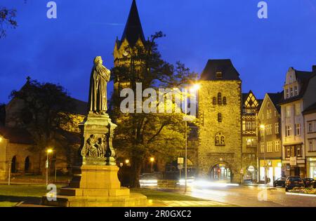 Luther-Denkmal auf dem Karlsplatz, Eisenach, Thüringer Wald, Thüringen, Deutschland Stockfoto