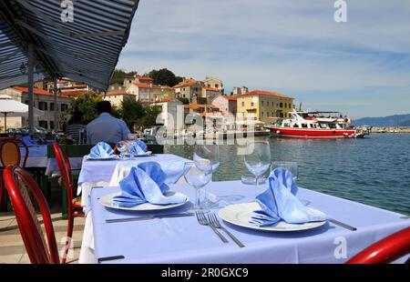 Valun Kvarnen Gulf Harbour, Insel Cres, Kroatien Stockfoto